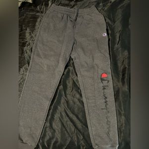 Champion Logo Gray Sweat pants Joggers Size M 10/10 Condition
